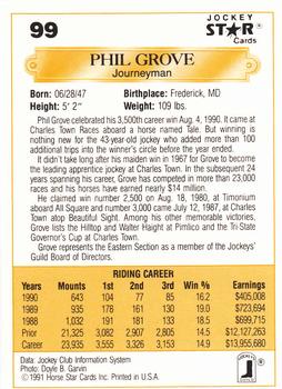 1991 Jockey Star Jockeys #99 Phil Grove Back
